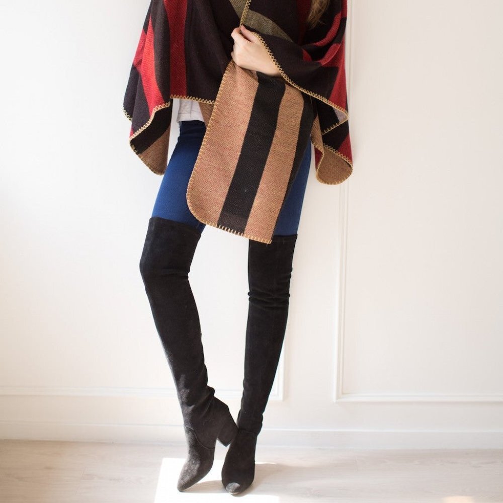 ELLIS' BLACK CLASSIC OVER THE KNEE SUEDE LEATHER BOOTS - Picture 3 of 7